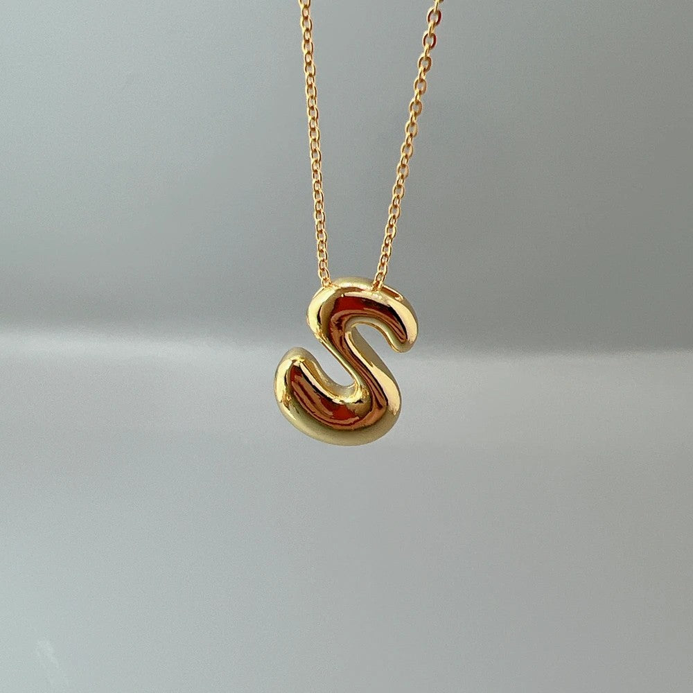 Red Enamel Initial W Necklace