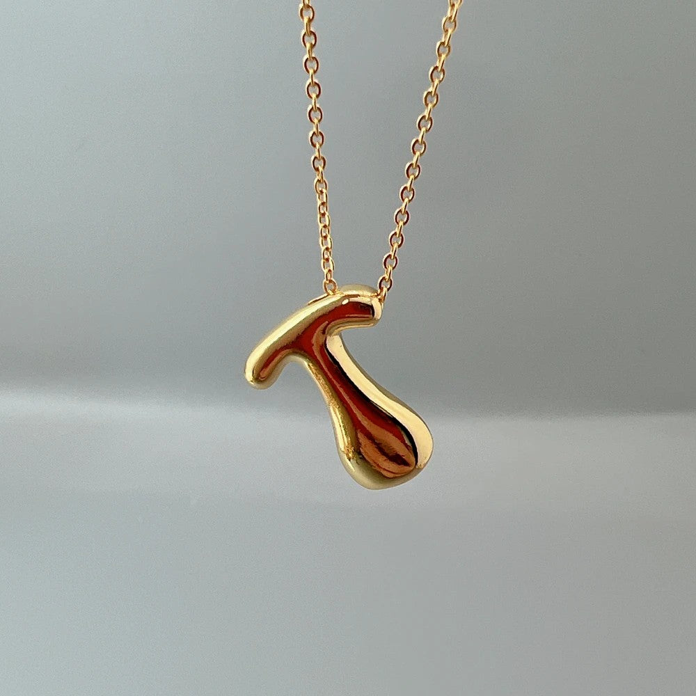 Red Enamel Initial W Necklace