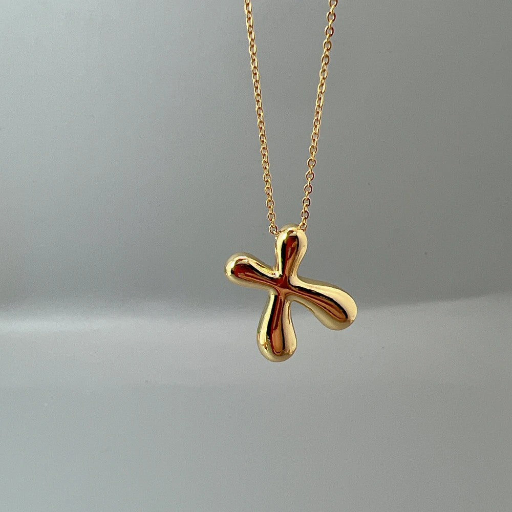 Red Enamel Initial W Necklace