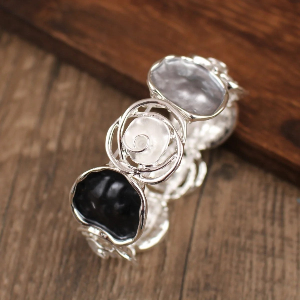 Colorful Enamel Rose Bracelet