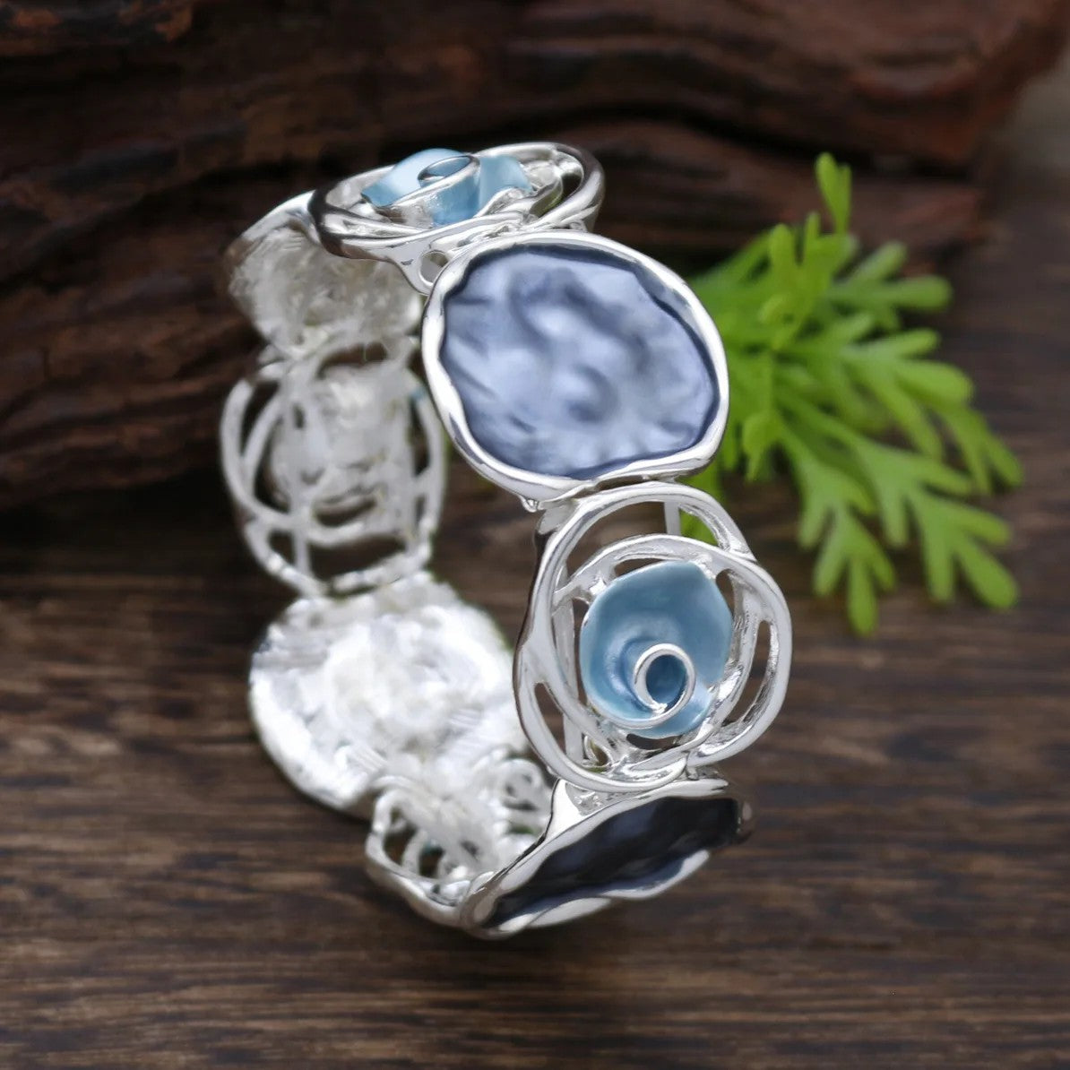 Colorful Enamel Rose Bracelet