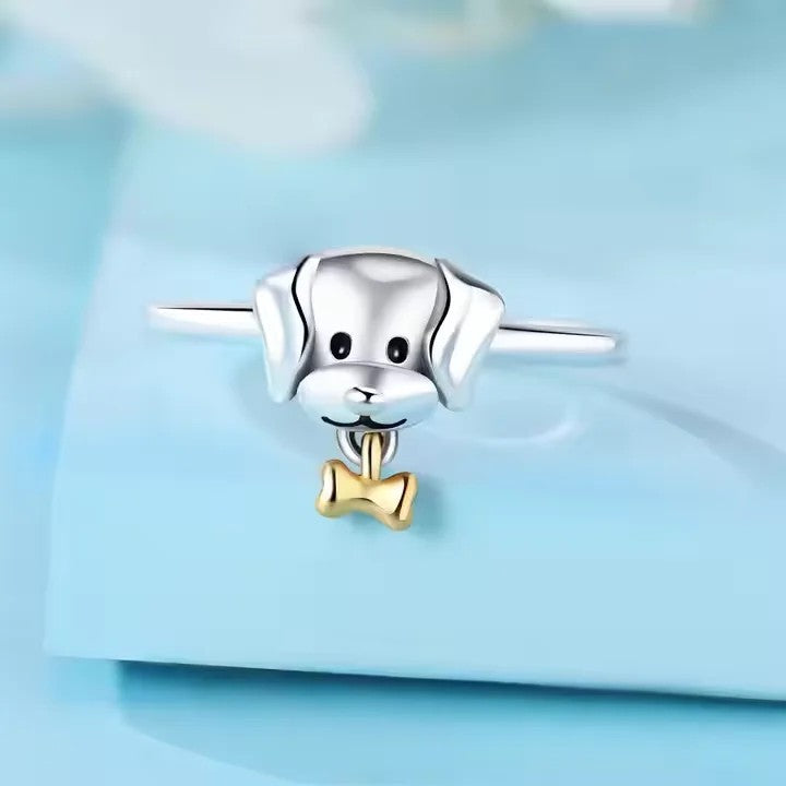 Dog Bone Charm Ring