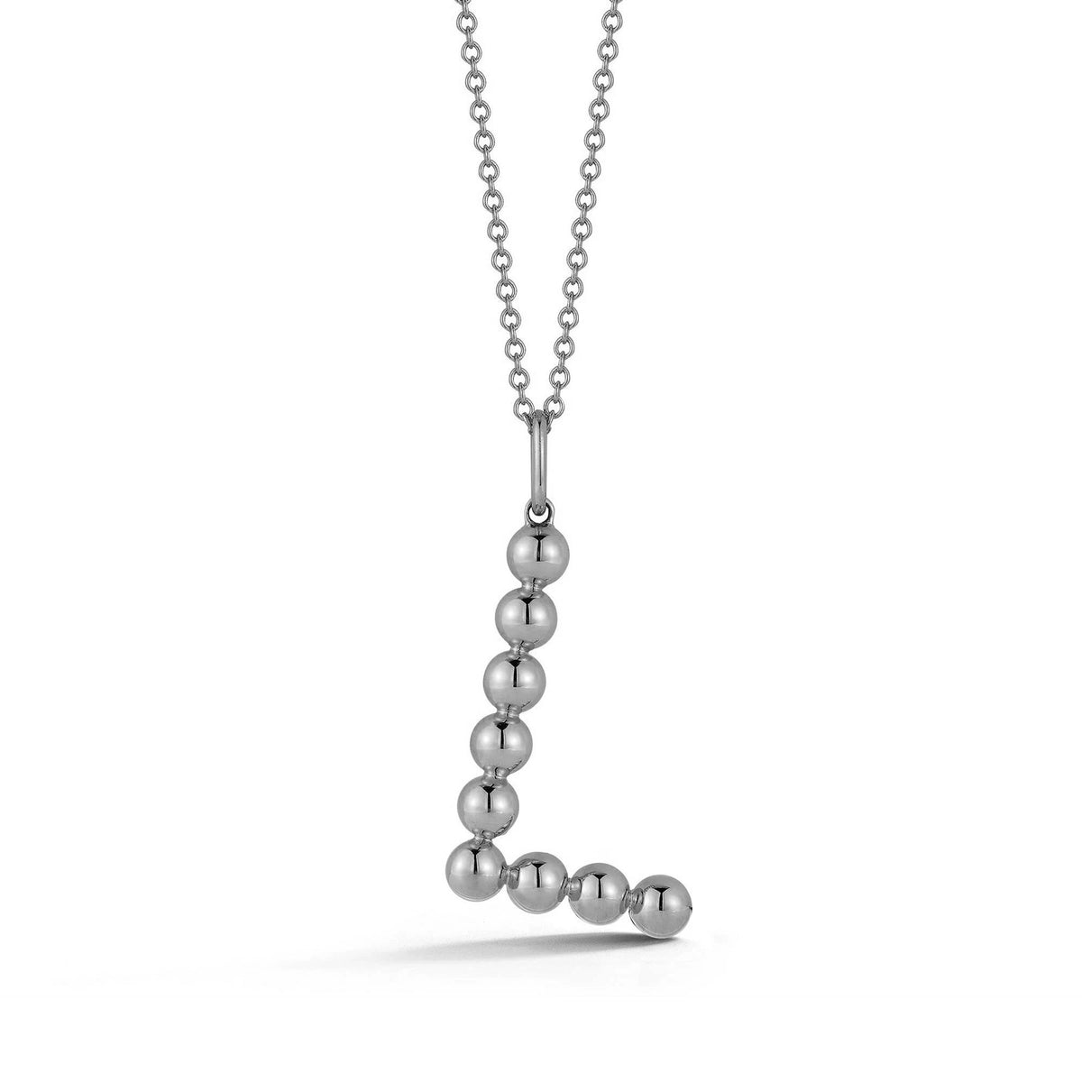 Gold Bead Initial Necklace