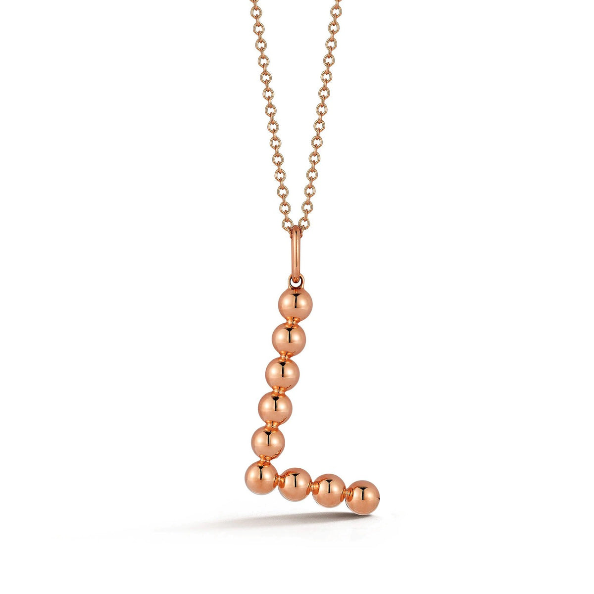 Gold Bead Initial Necklace