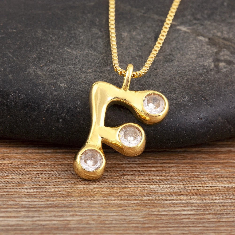 Crystal Bubble Initial Necklace