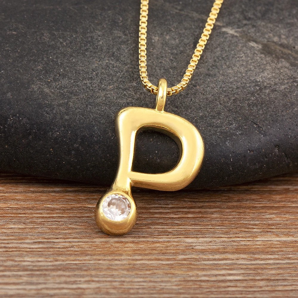 Crystal Bubble Initial Necklace