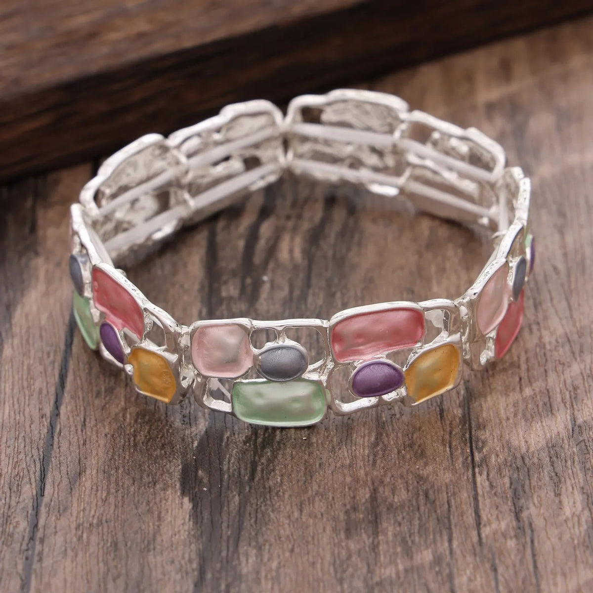 Colorful Geometric Bangle Bracelet