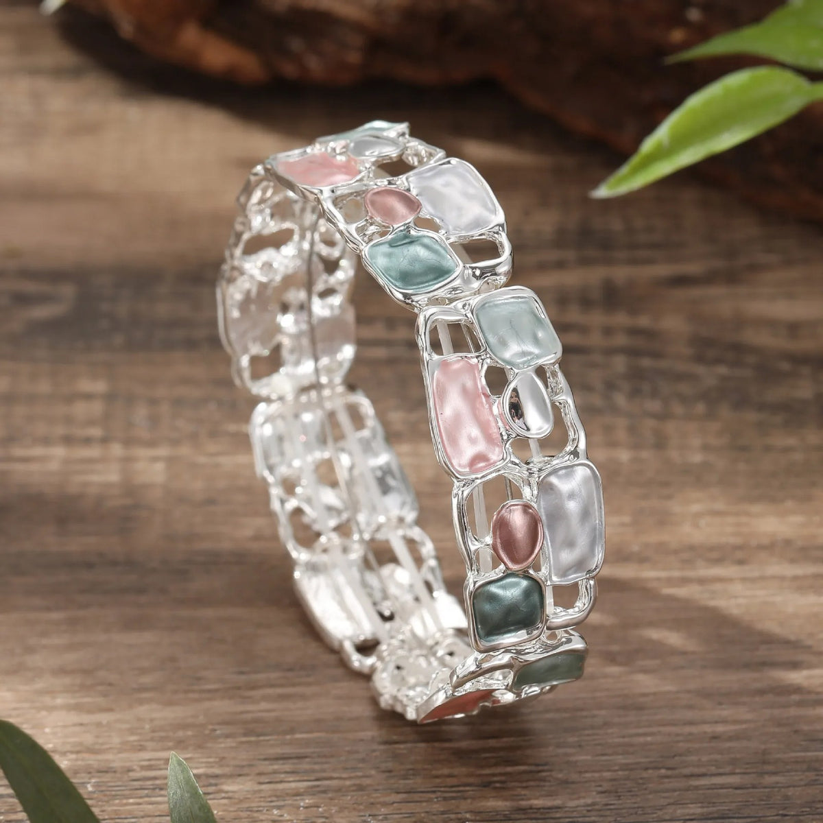 Colorful Geometric Bangle Bracelet