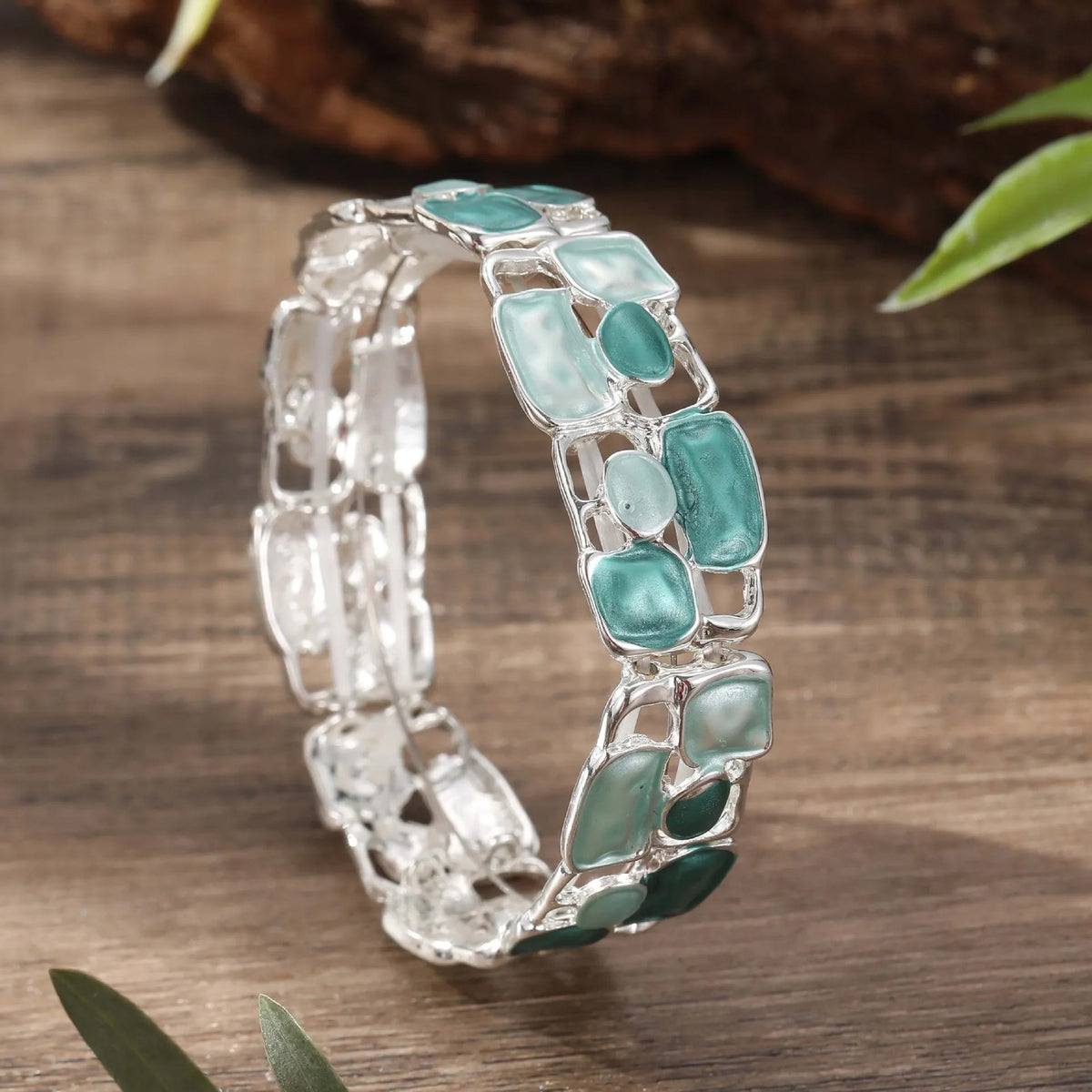 Colorful Geometric Bangle Bracelet