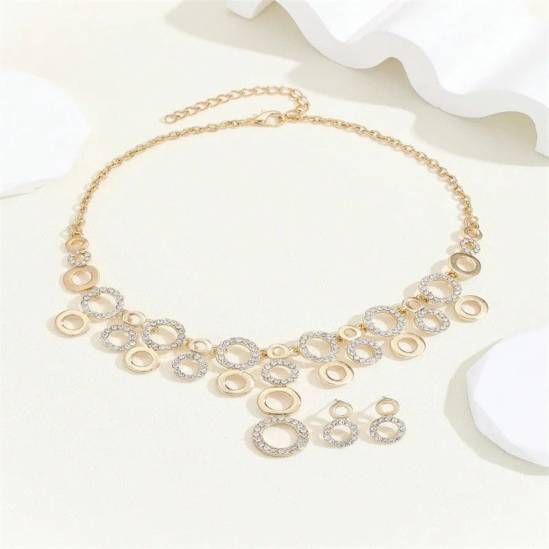 Crystal Circle Necklace & Earring Set