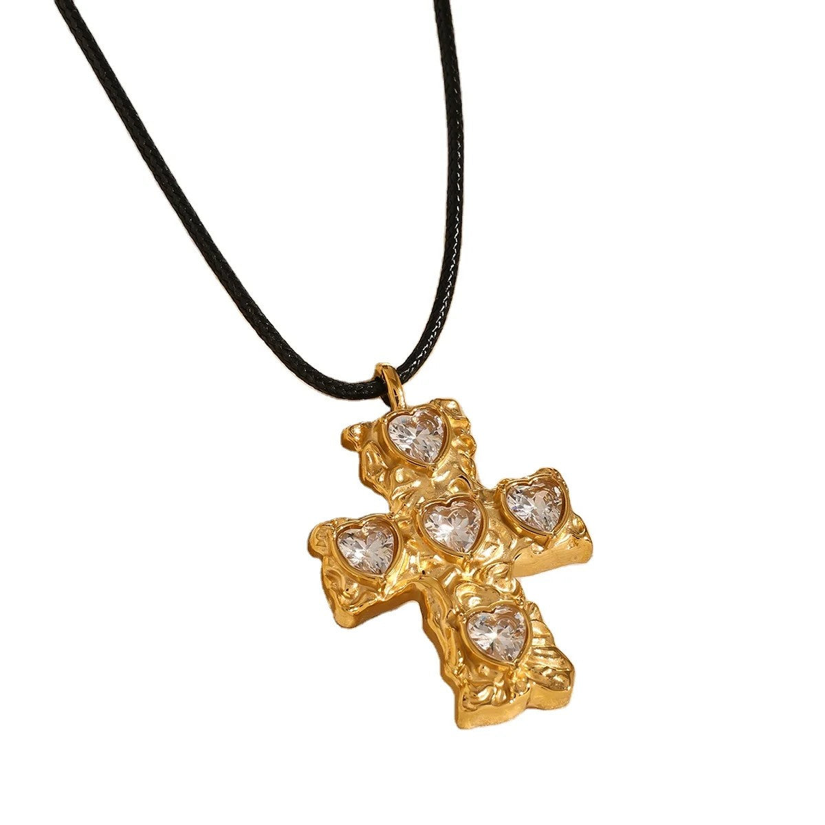 White Crystal Cross Necklace