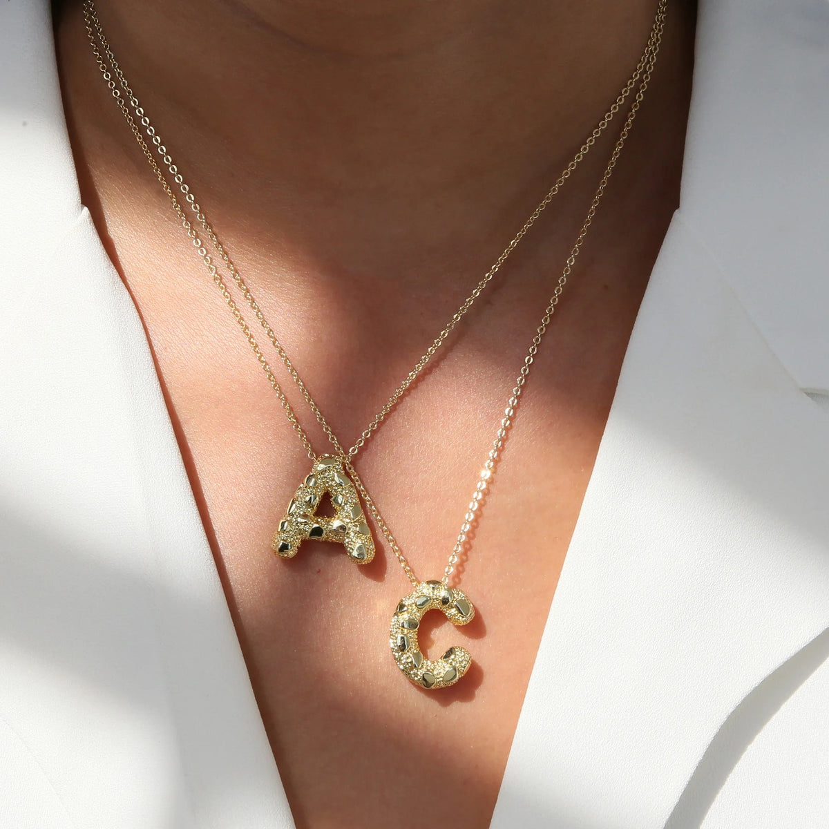 Micro Pave Initial Pendant Necklace