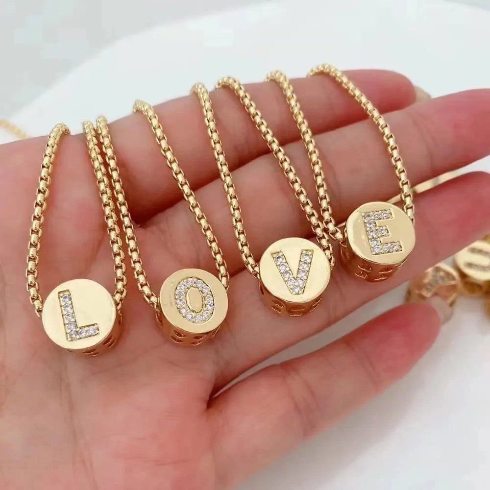 Crystal Initial Love Necklace