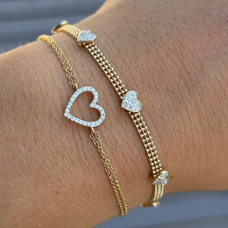 Zircon Heart Tennis Bracelet