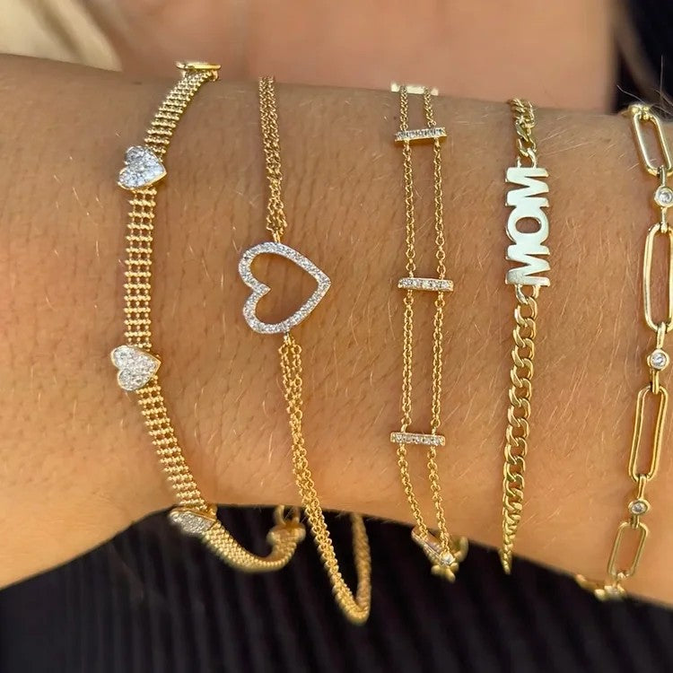 Zircon Heart Tennis Bracelet