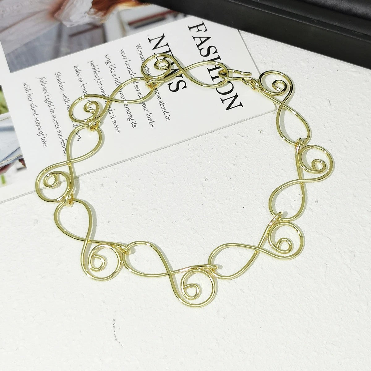 Infinity Scroll Collar Necklace