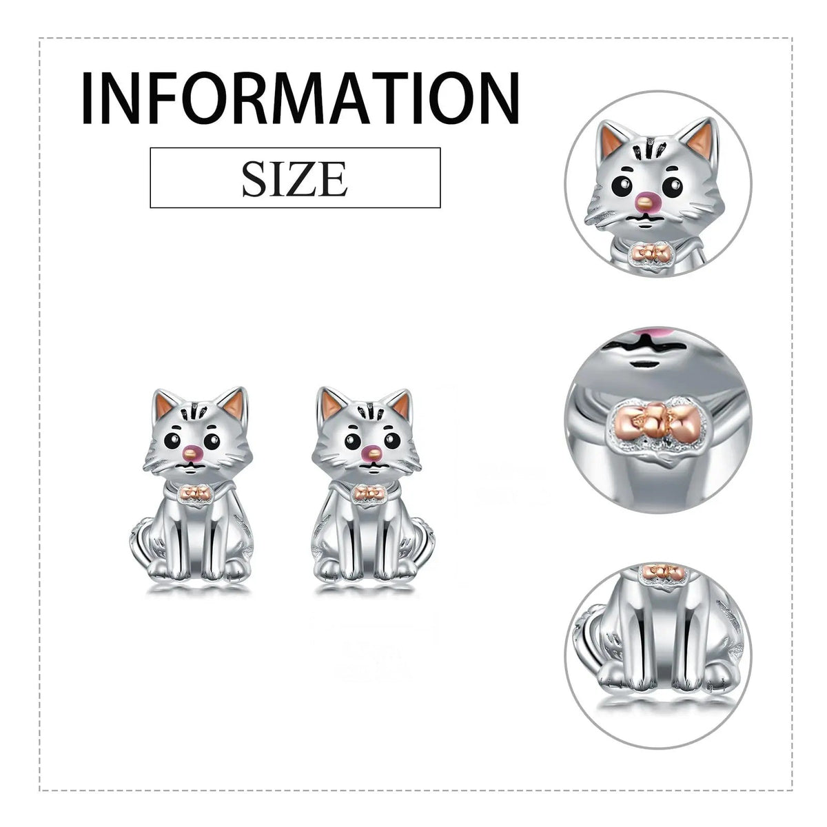 Rose Gold Bow Cat Stud Earrings