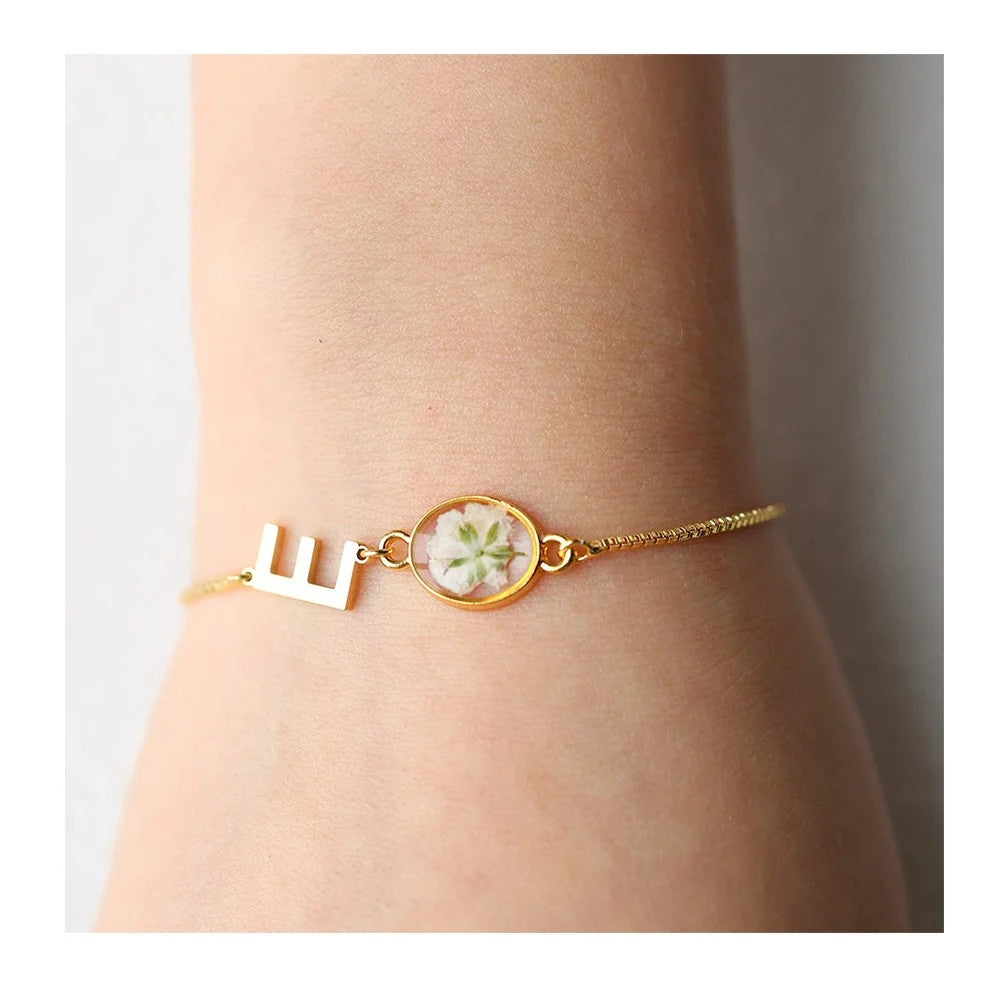 Floral Initial Bracelet