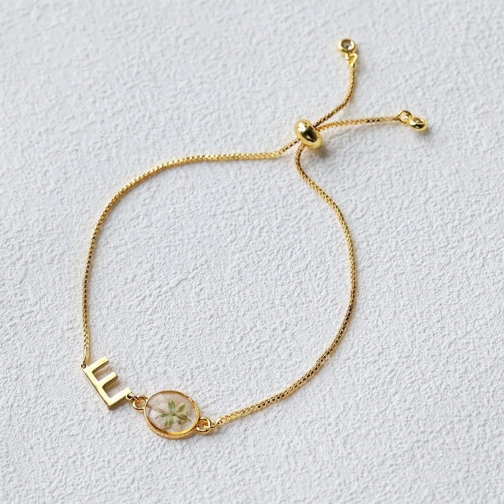 Floral Initial Bracelet