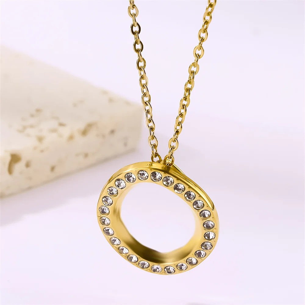 Crystal Pave Love Letter Necklace