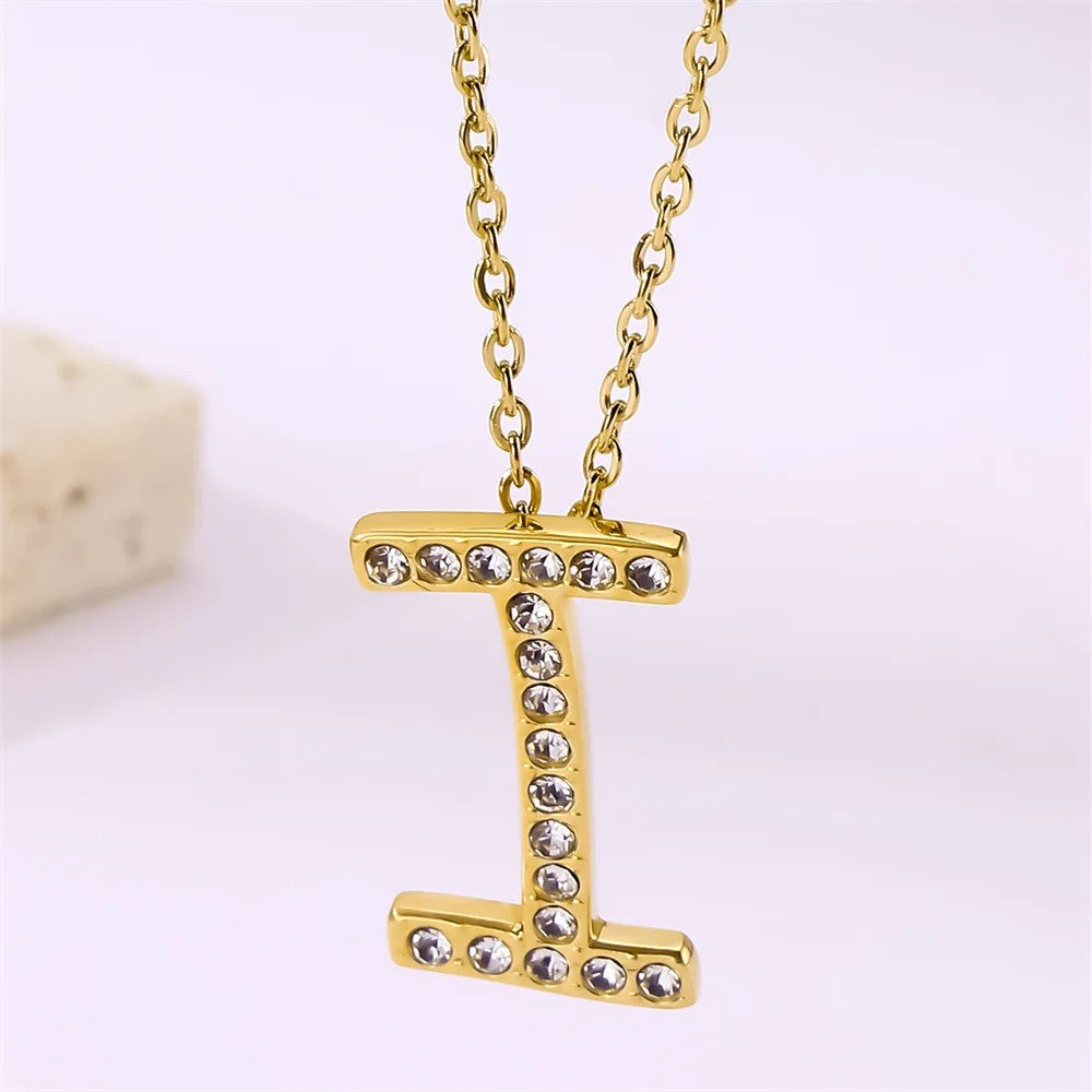 Crystal Pave Love Letter Necklace