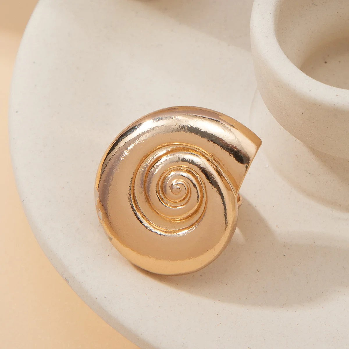 Gold-Tone Conch Spiral Jewelry Set