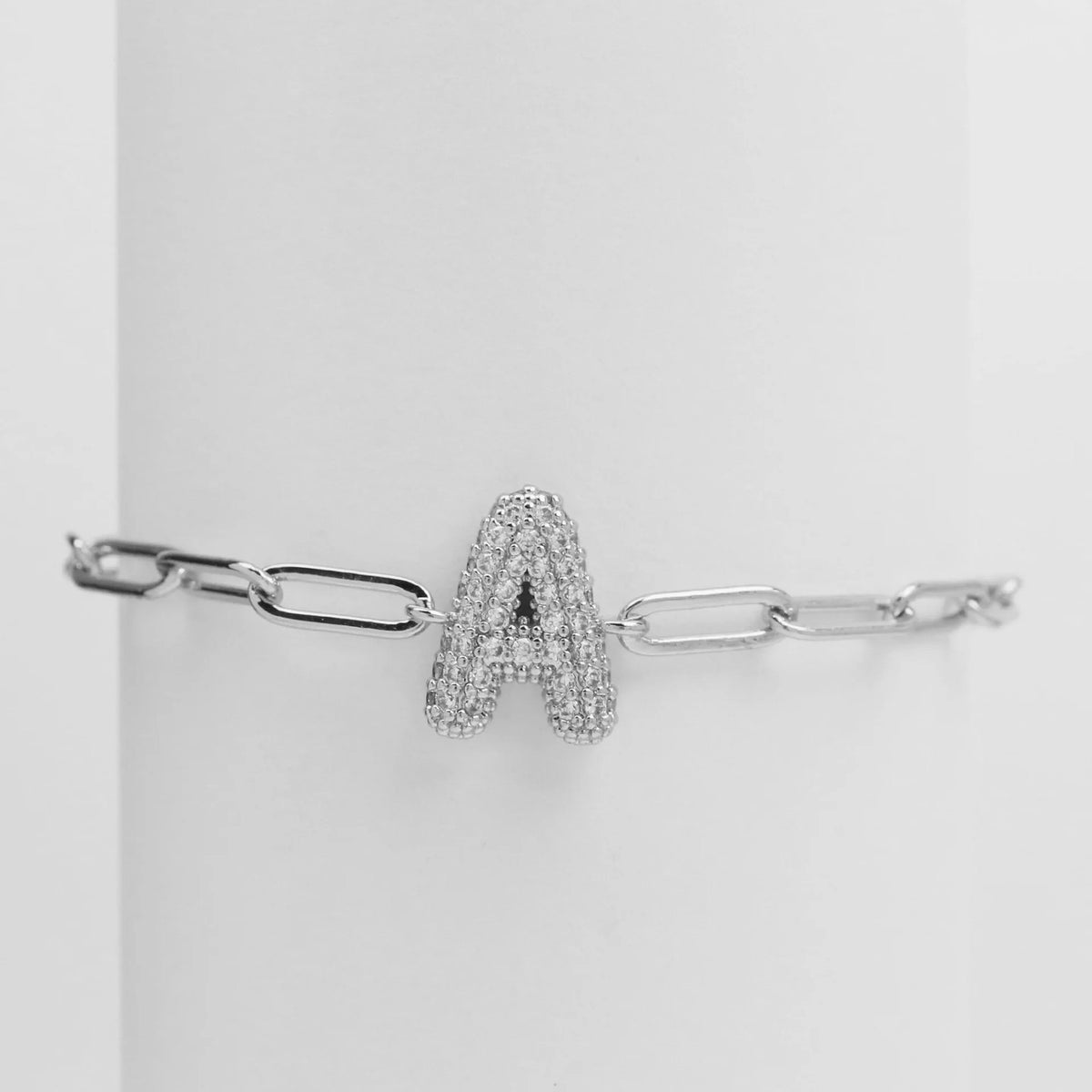 Crystal Initial Link Bracelet