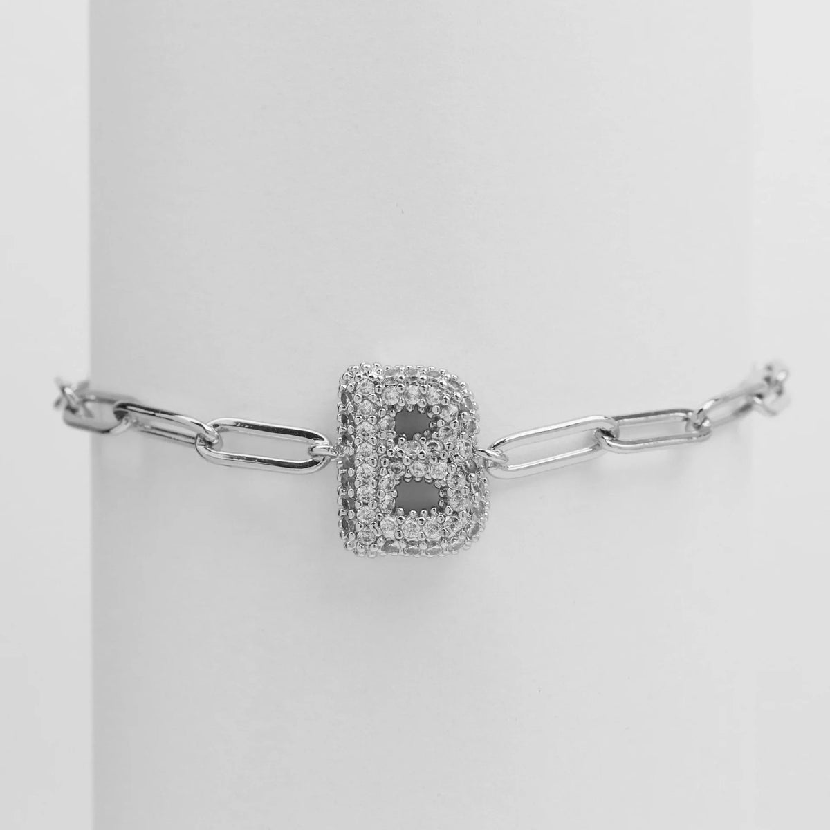 Crystal Initial Link Bracelet