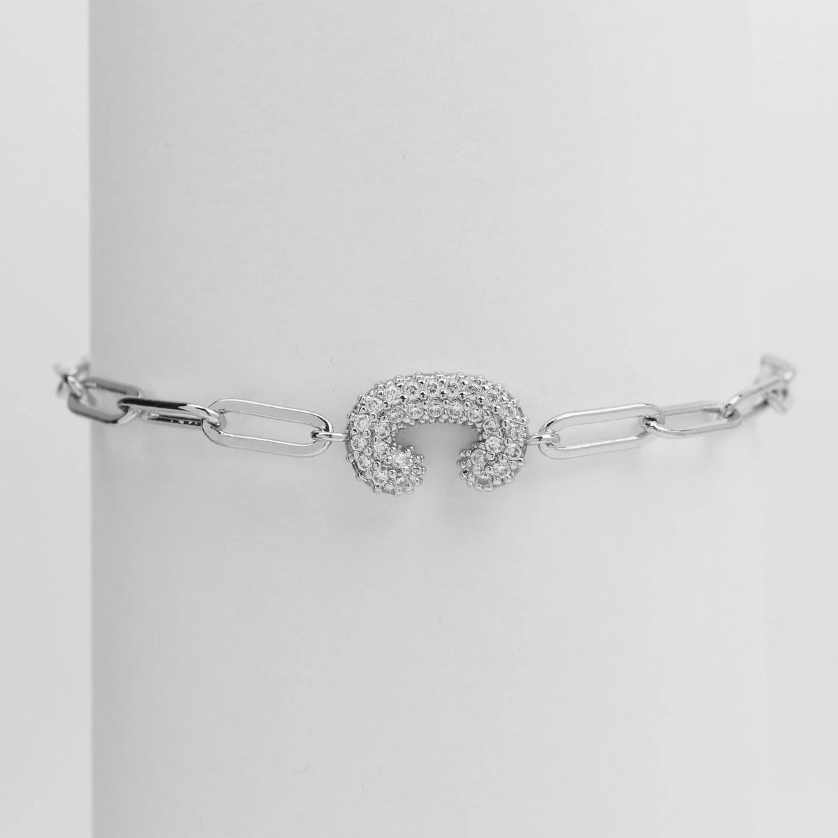 Crystal Initial Link Bracelet