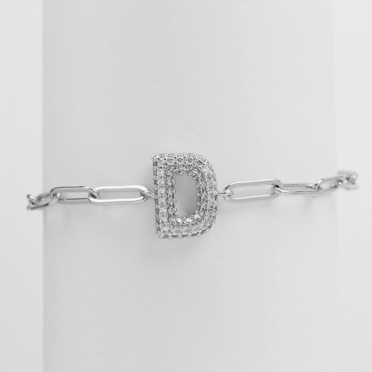 Crystal Initial Link Bracelet
