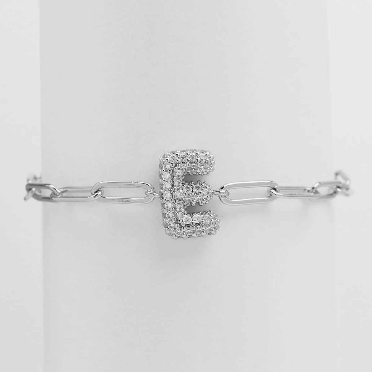 Crystal Initial Link Bracelet