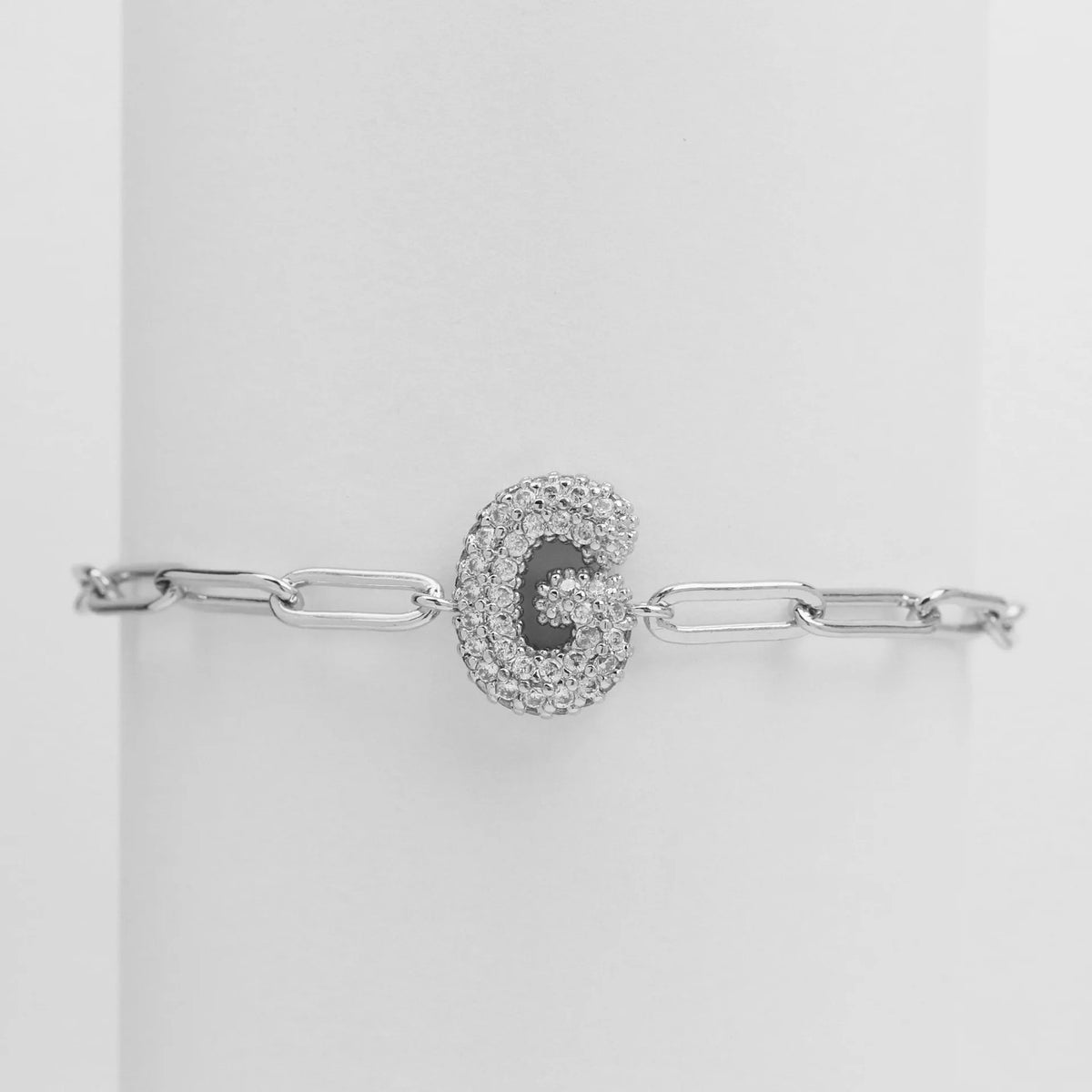 Crystal Initial Link Bracelet