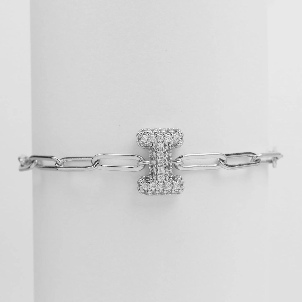 Crystal Initial Link Bracelet