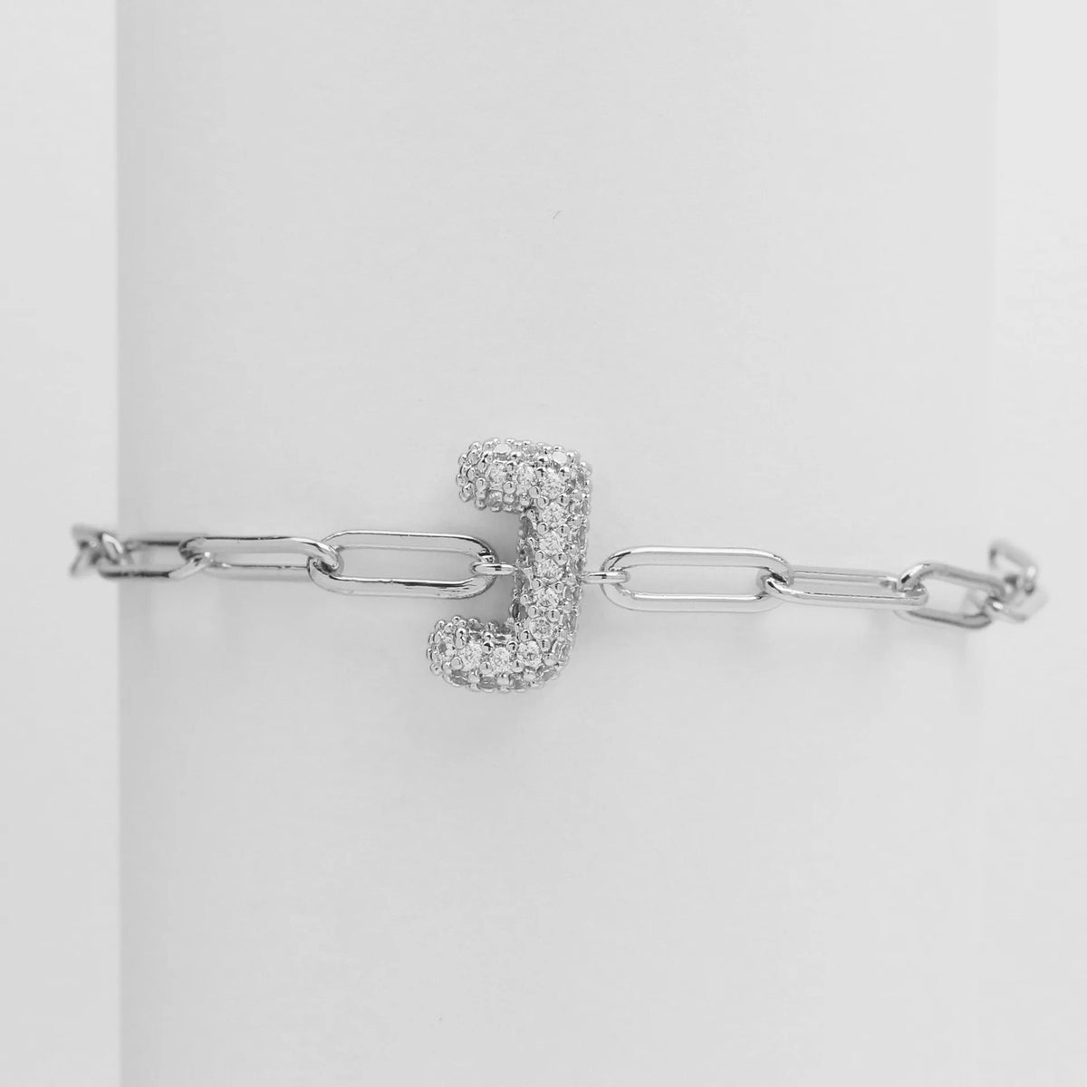 Crystal Initial Link Bracelet
