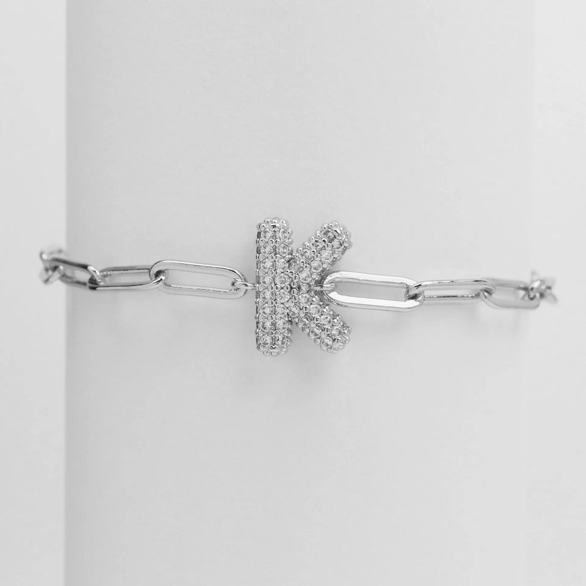 Crystal Initial Link Bracelet