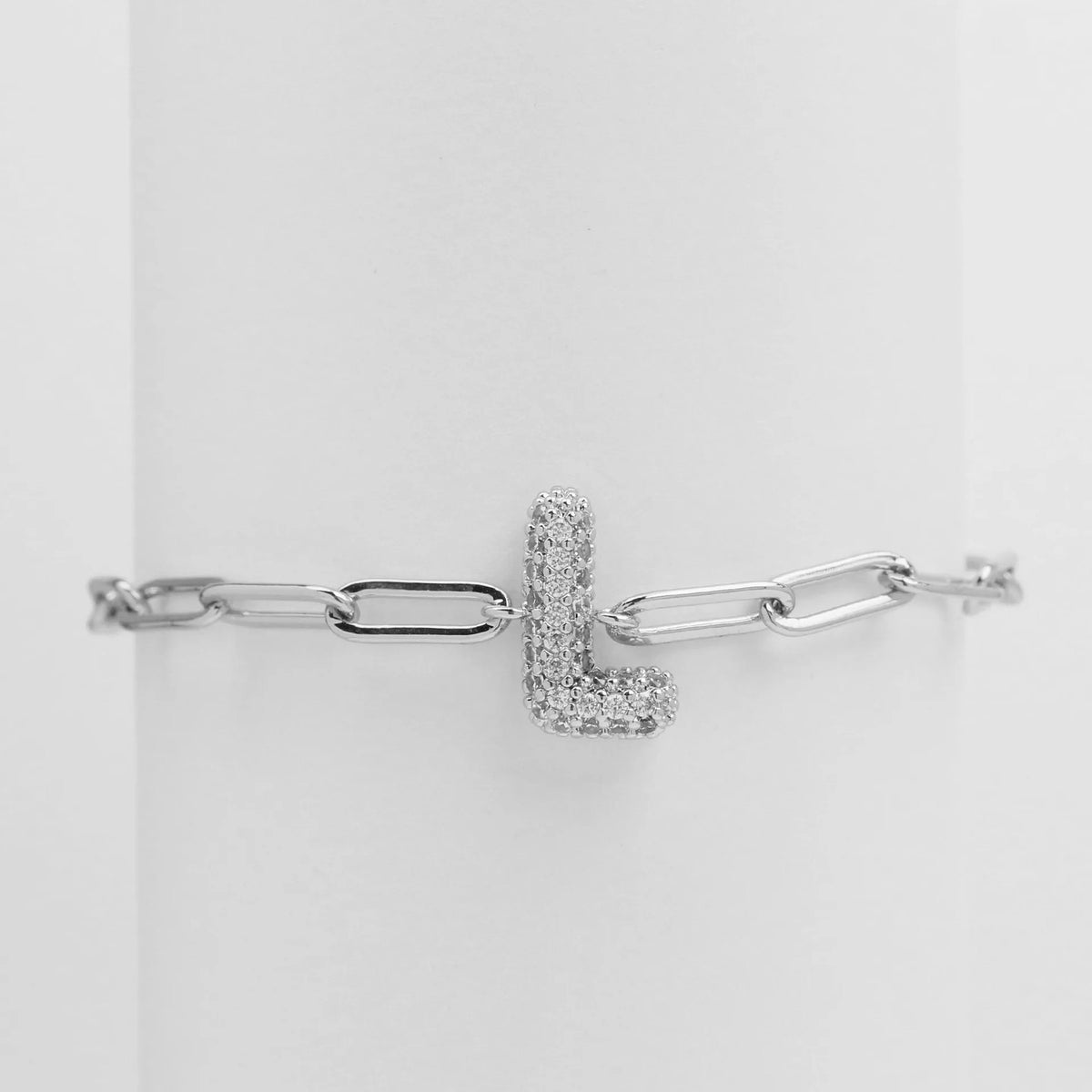 Crystal Initial Link Bracelet