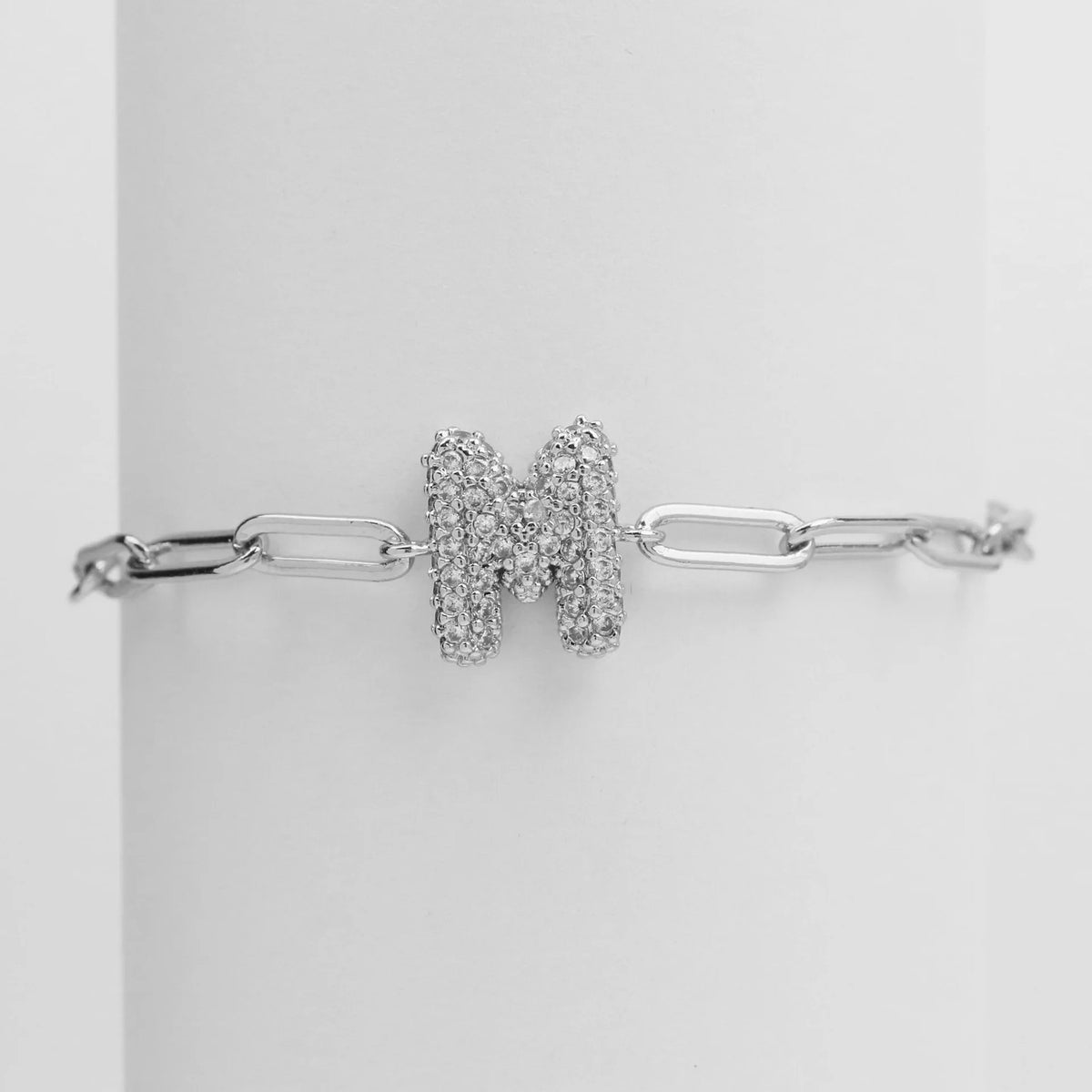 Crystal Initial Link Bracelet
