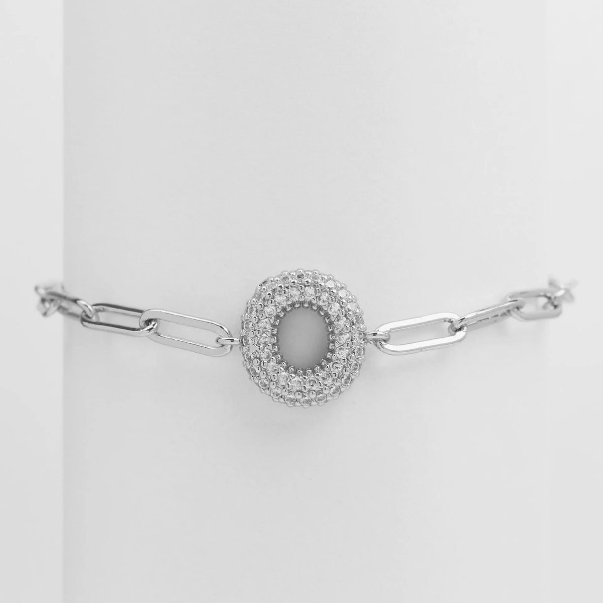 Crystal Initial Link Bracelet