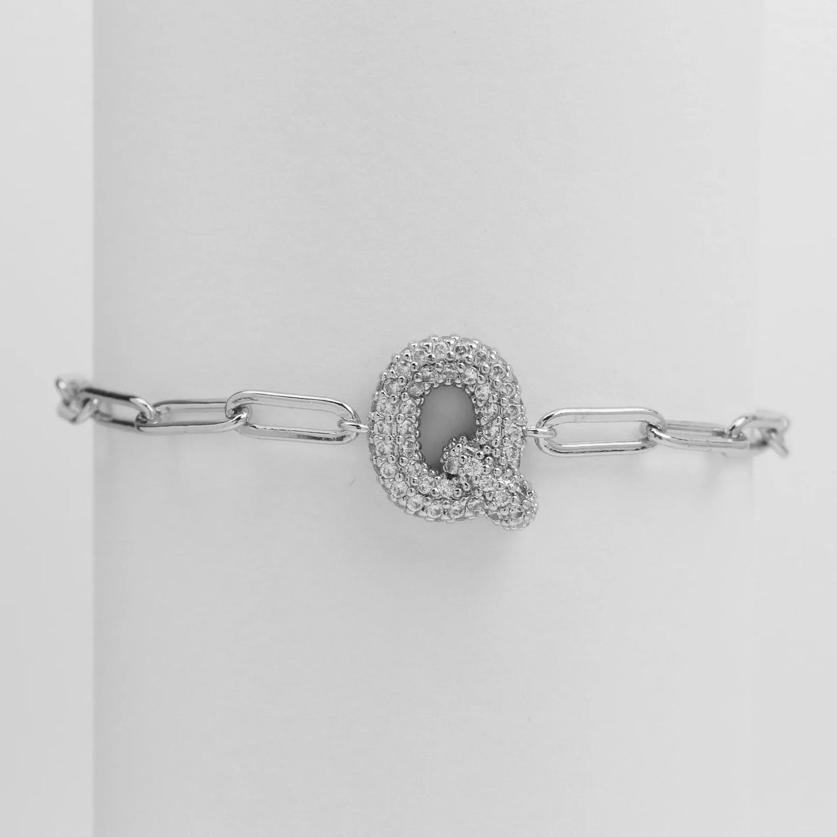 Crystal Initial Link Bracelet