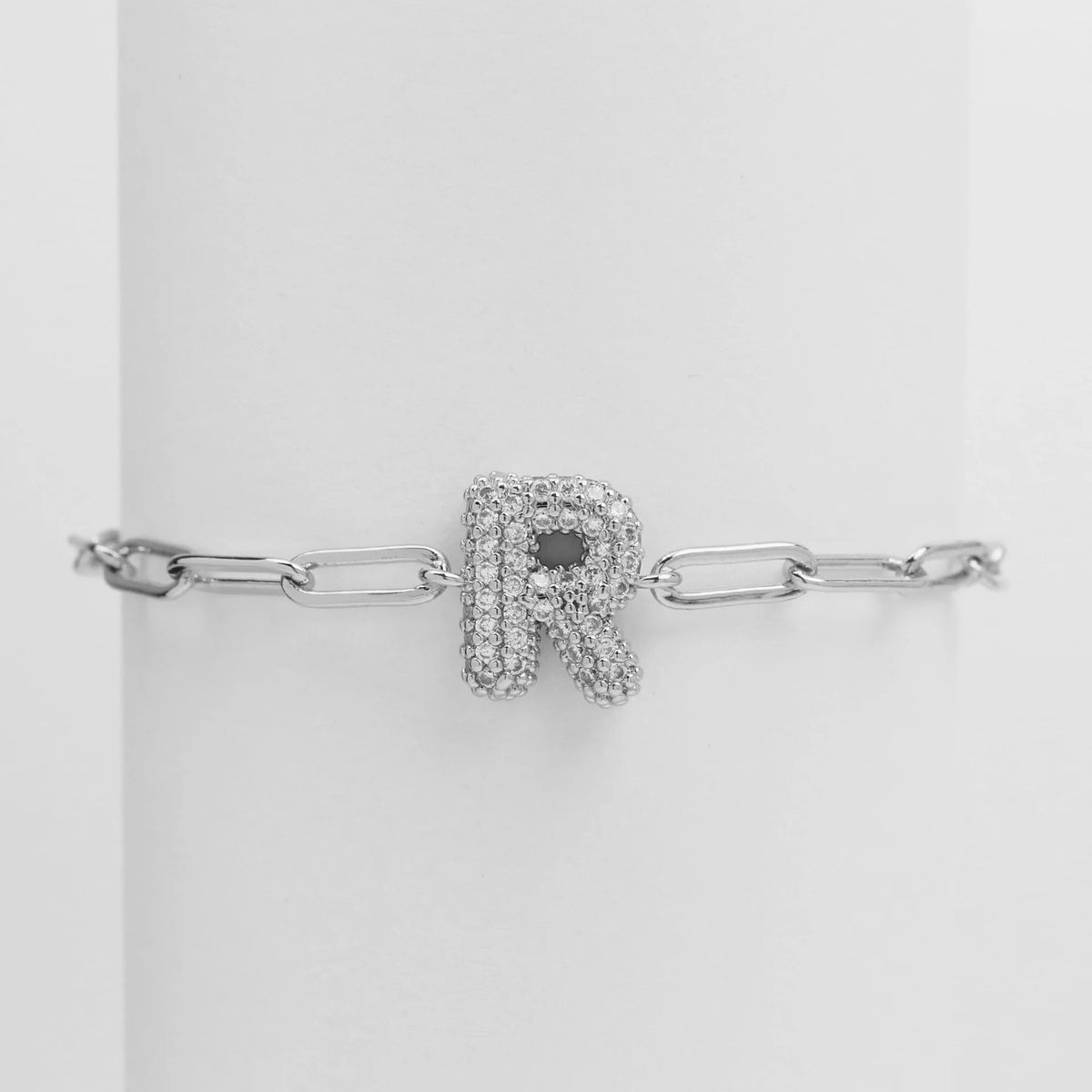 Crystal Initial Link Bracelet