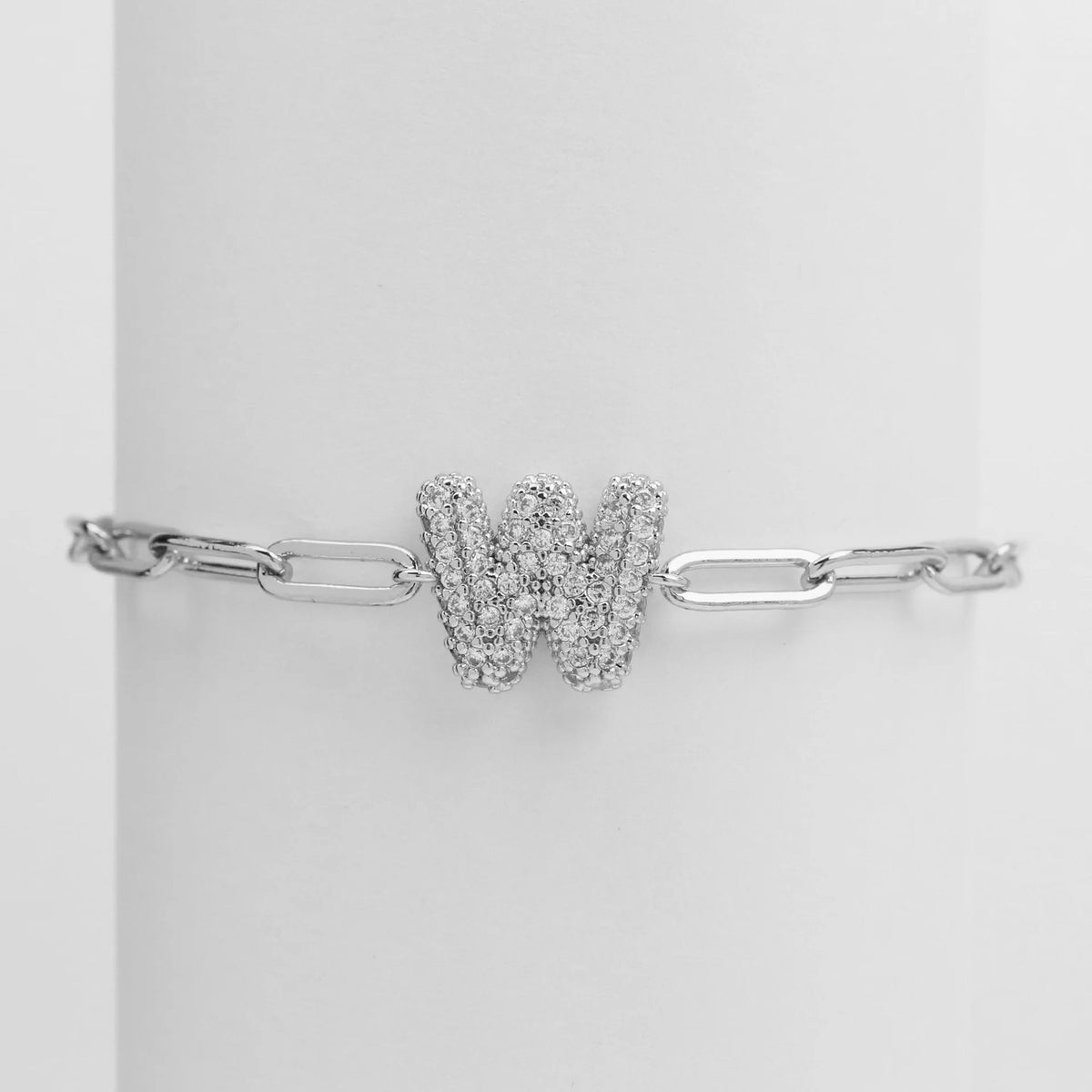 Crystal Initial Link Bracelet
