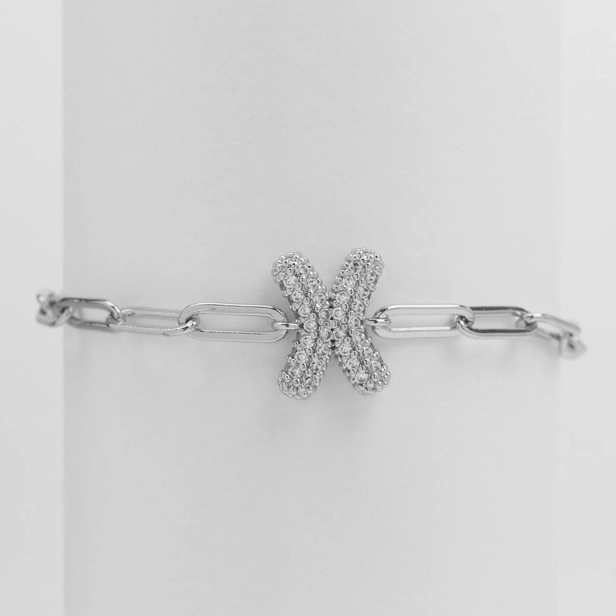 Crystal Initial Link Bracelet