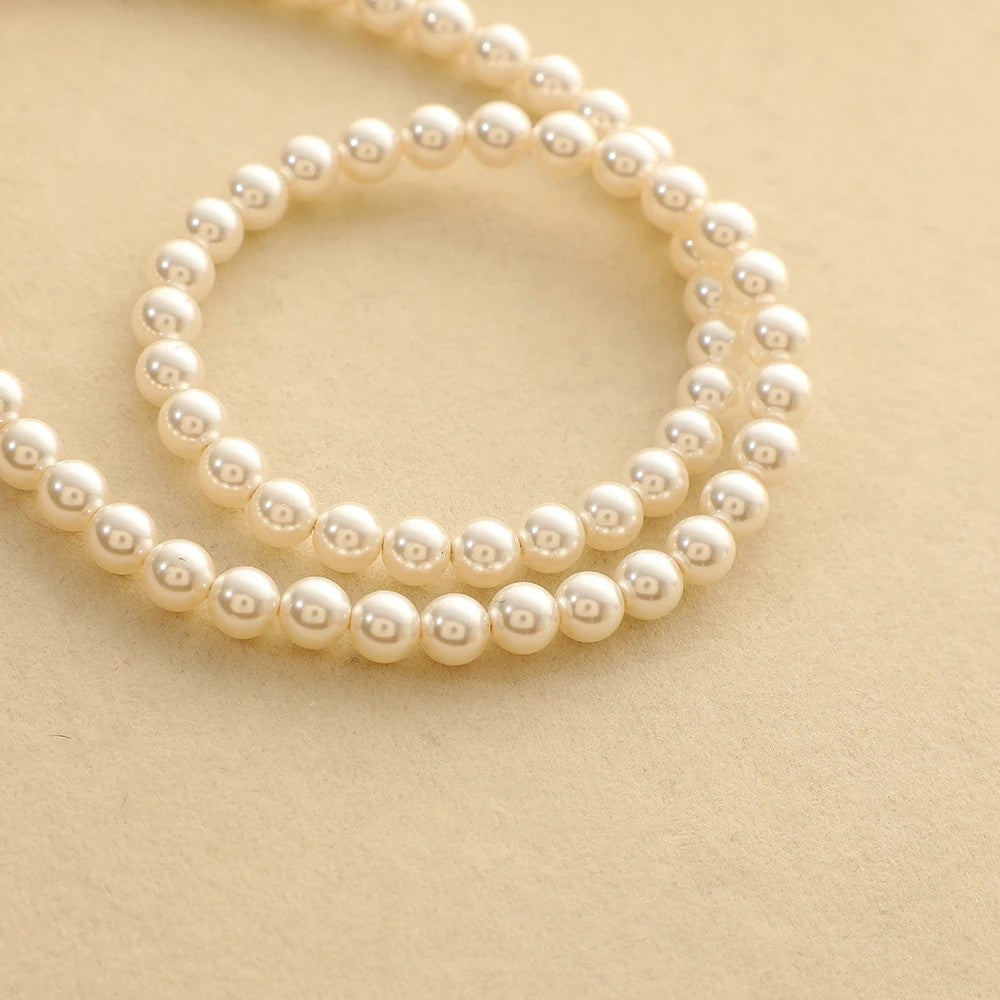 Pearl Strand Square Initial Necklace