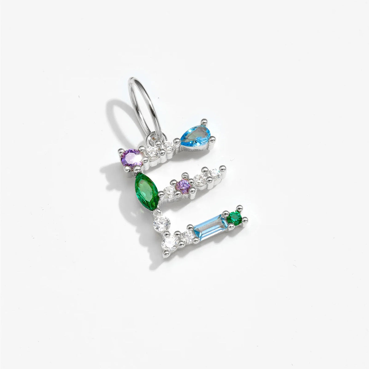 Multicolor Crystal Initial Drop Earrings