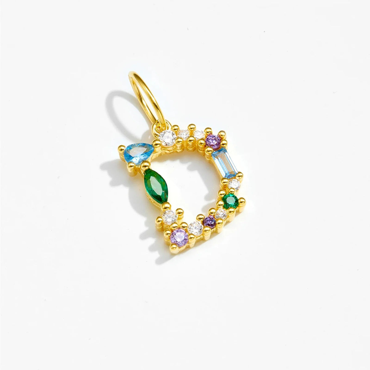 Multicolor Crystal Initial Drop Earrings