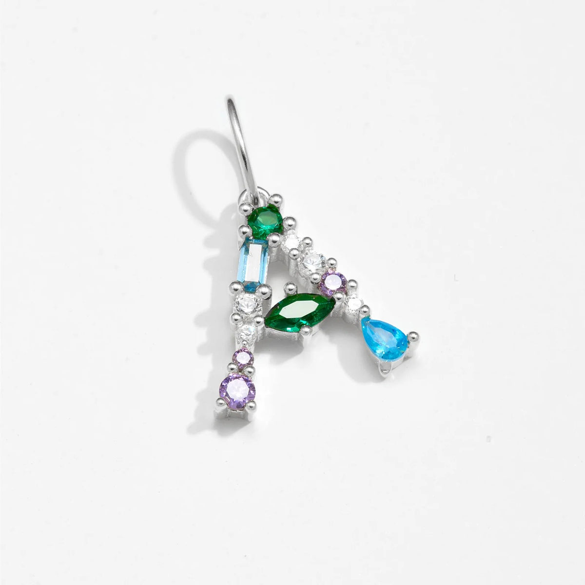 Multicolor Crystal Initial Drop Earrings