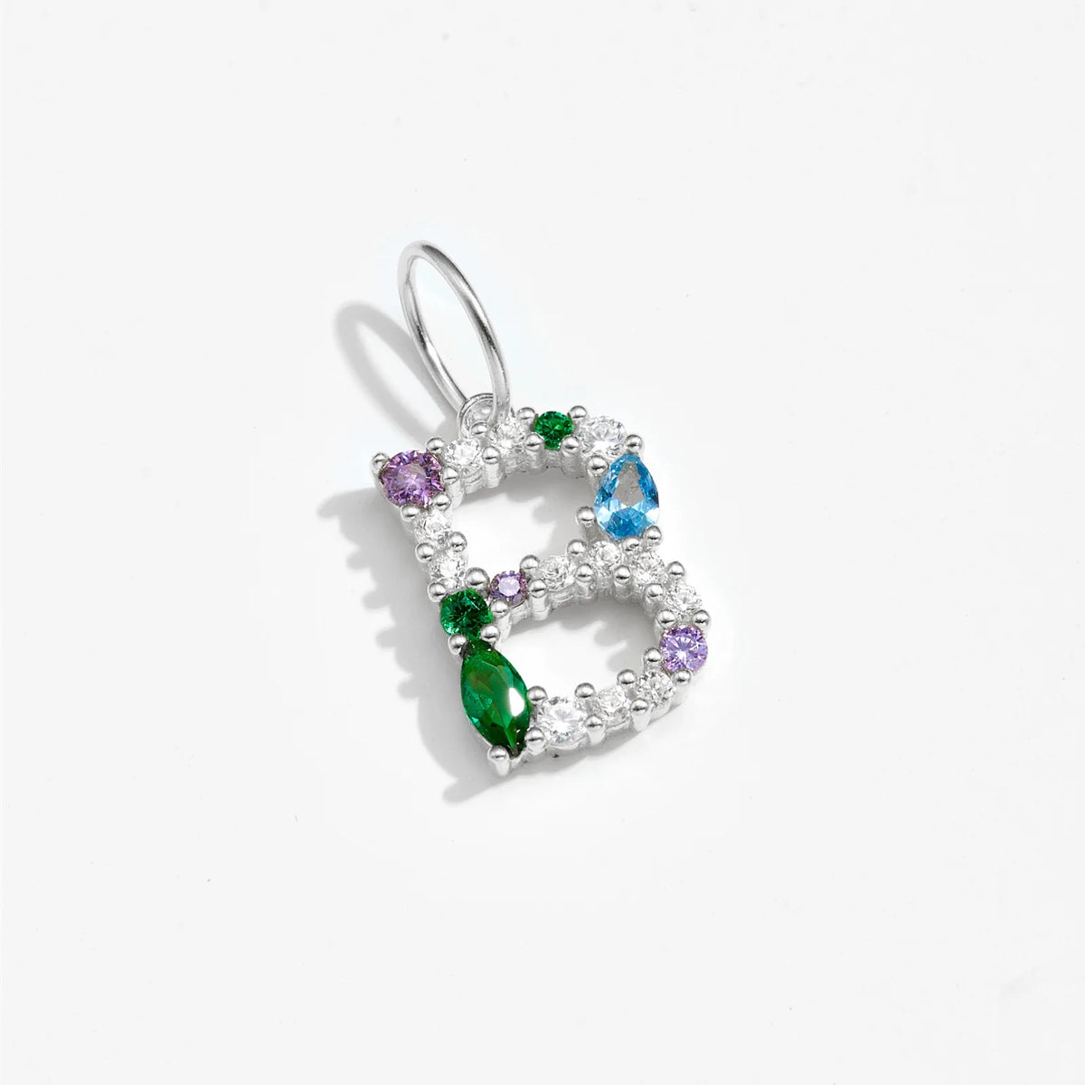 Multicolor Crystal Initial Drop Earrings
