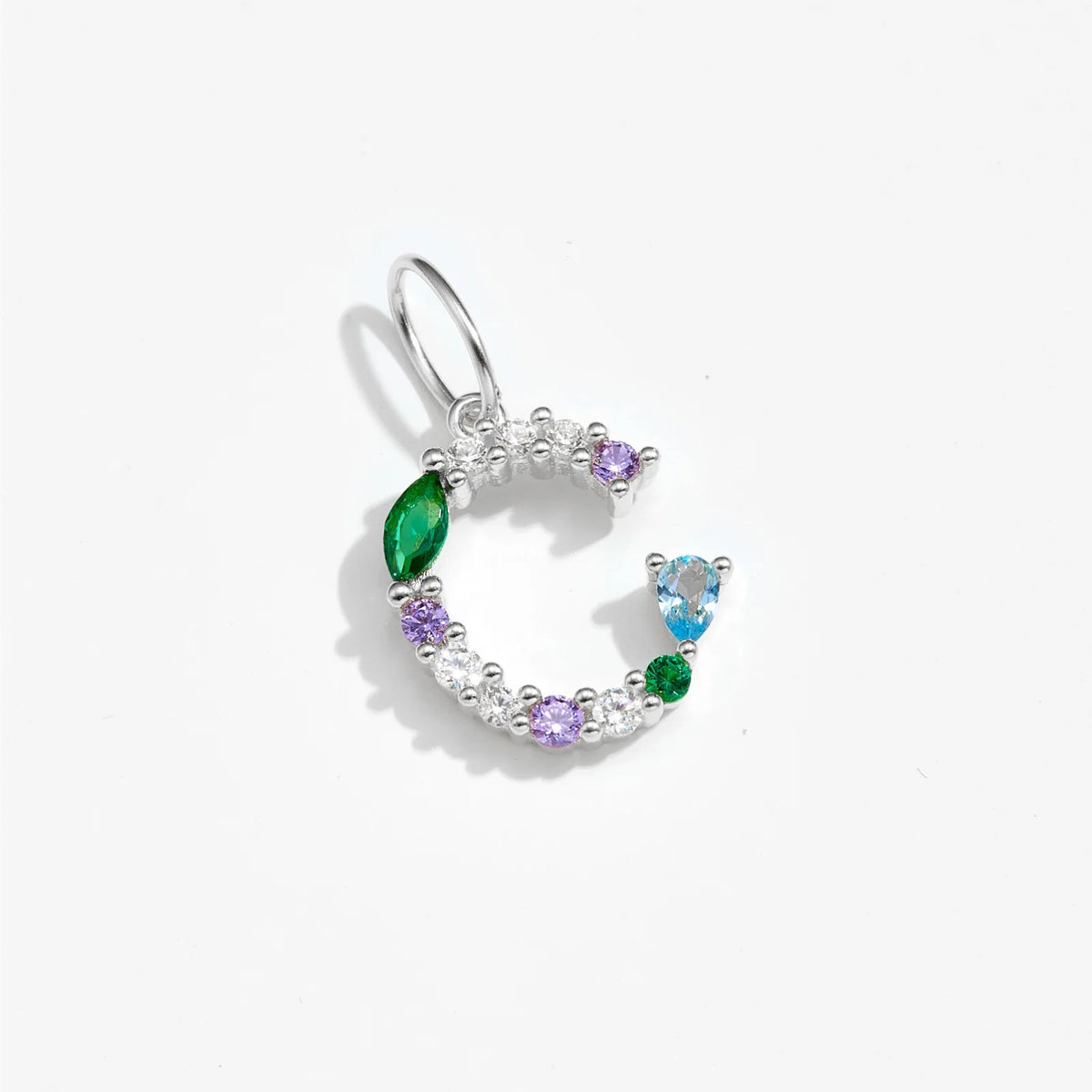 Multicolor Crystal Initial Drop Earrings