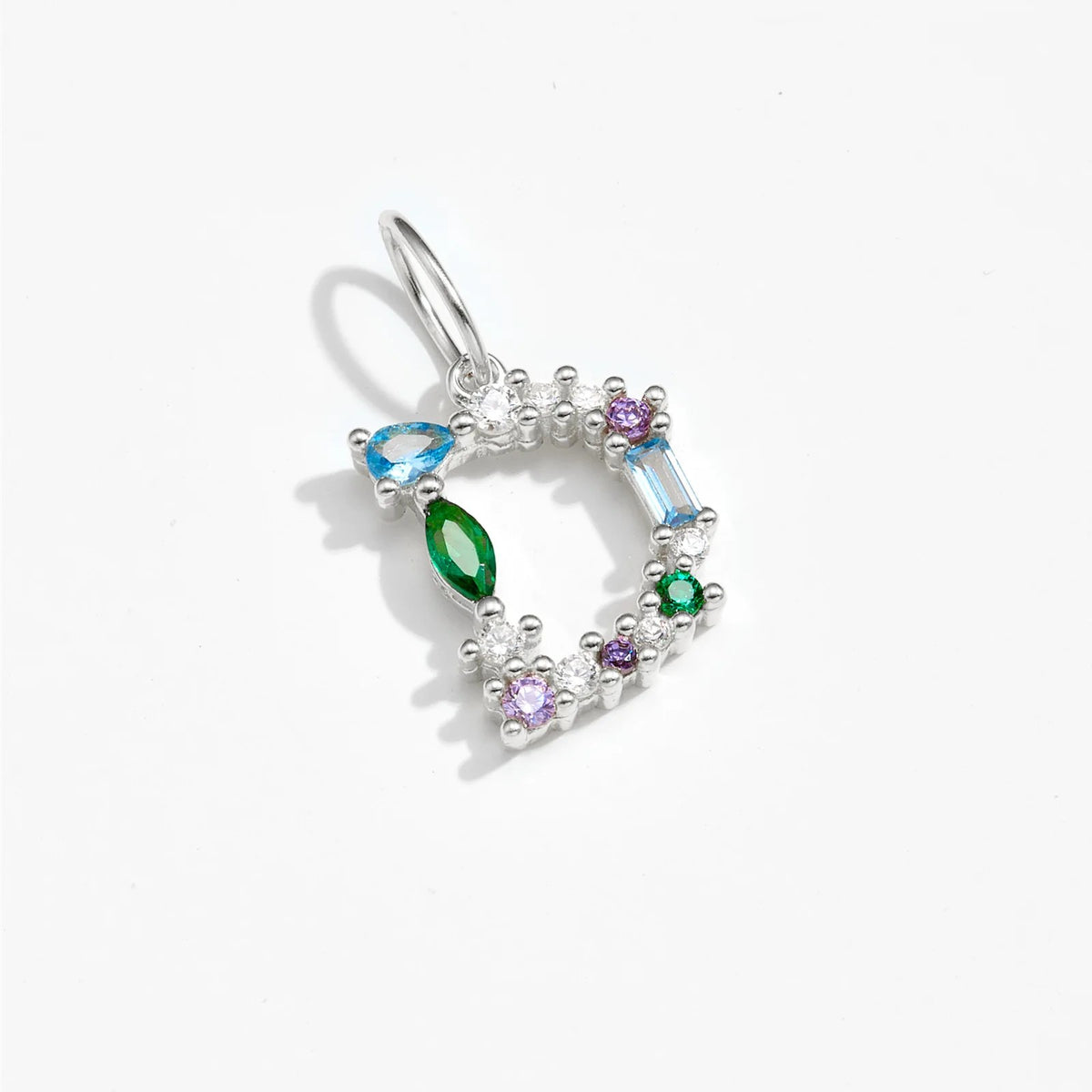Multicolor Crystal Initial Drop Earrings
