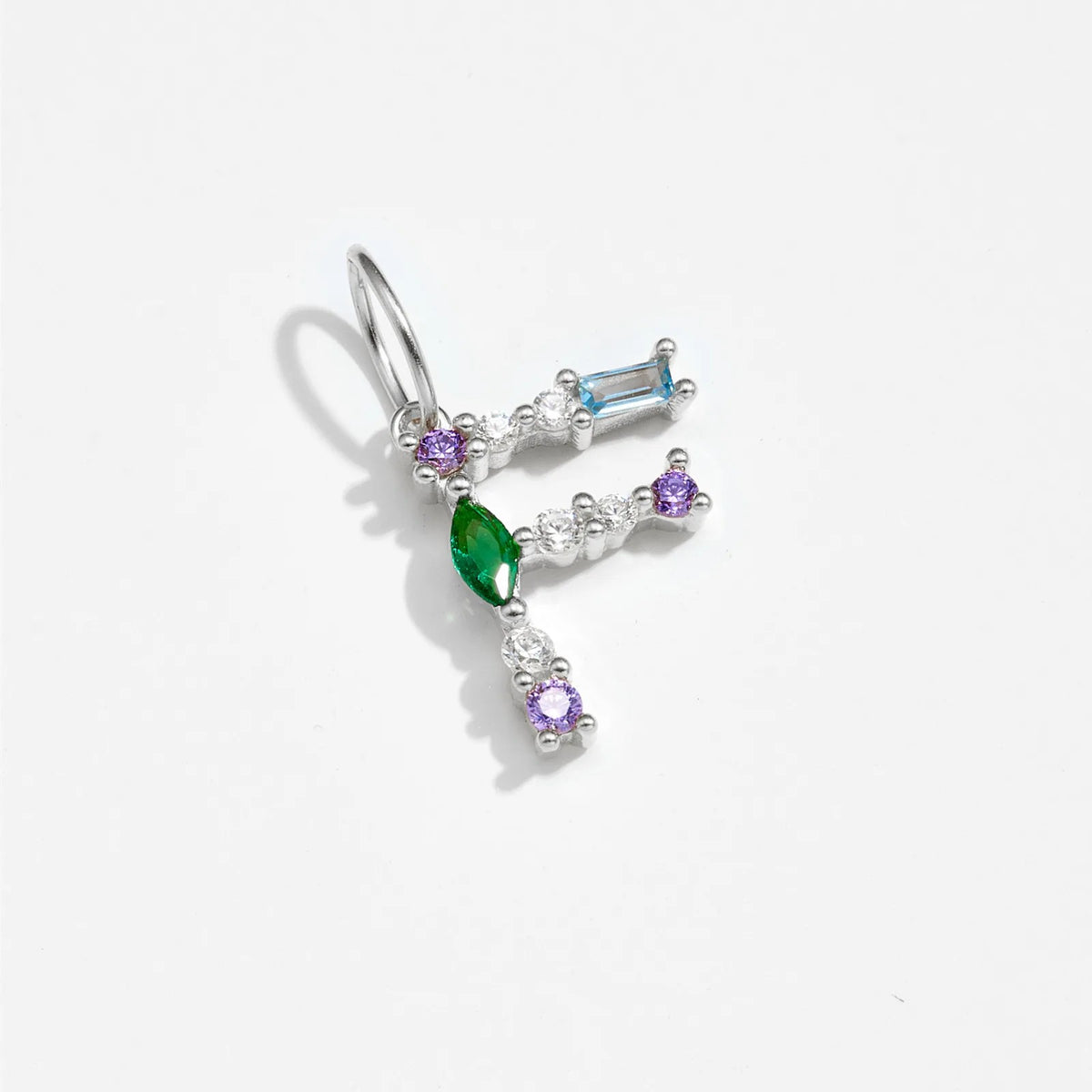 Multicolor Crystal Initial Drop Earrings